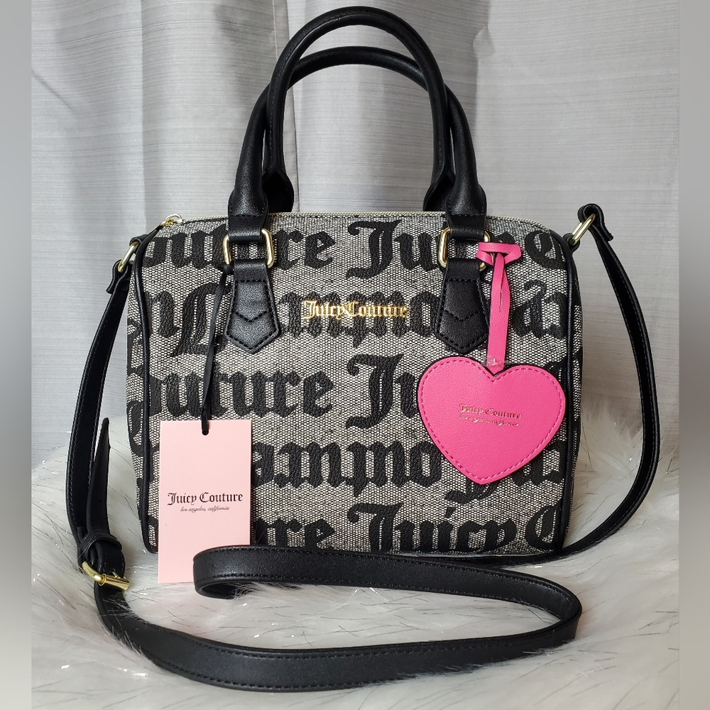 JUICY COUTURE black beige satchel crossbody bag
